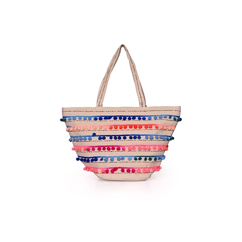 Pom Pom Beach Tote HandBag